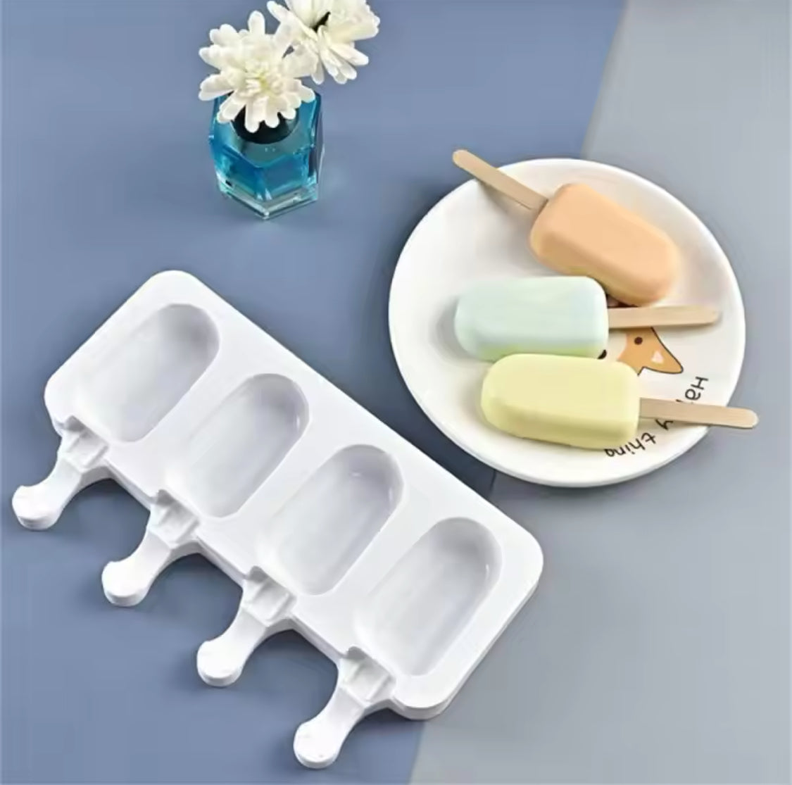 Silicone Ice Cream Mold, Reusable Popsicle Mold, Set Of 4 Ice Pop Maker, Ice Cream Mold Silicone Ice Cream Mold, Reusable Popsicle Mold, Set Of 4 Ice Pop Maker, Ice Cream Mold